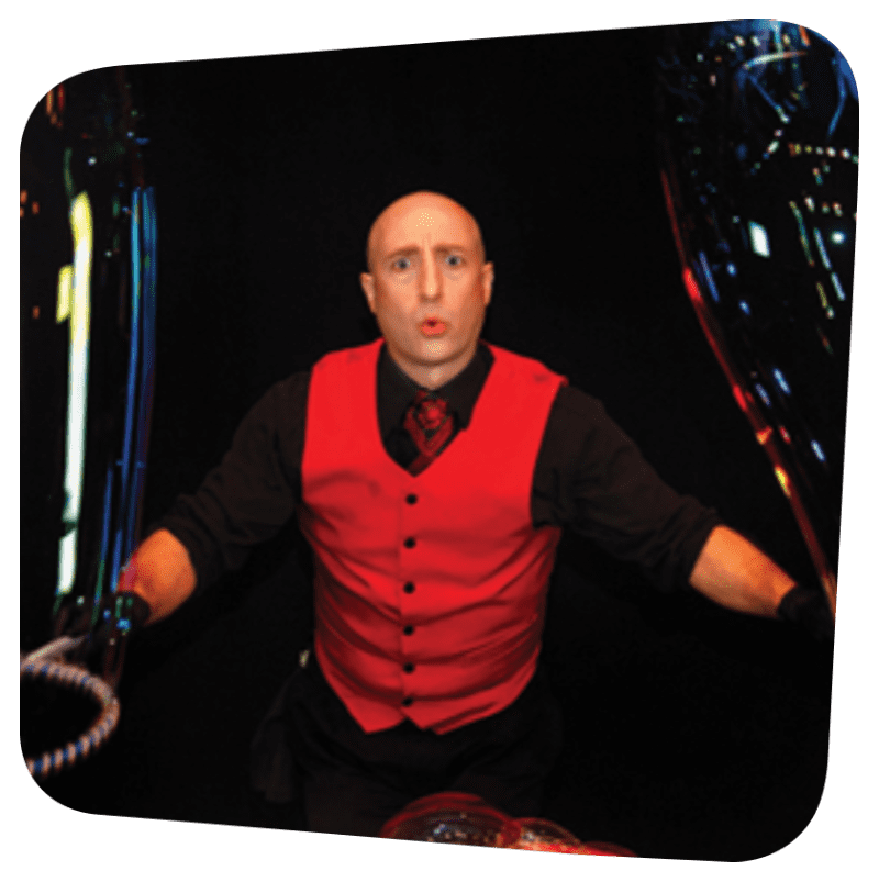 Casey Carle performing bubble tricks