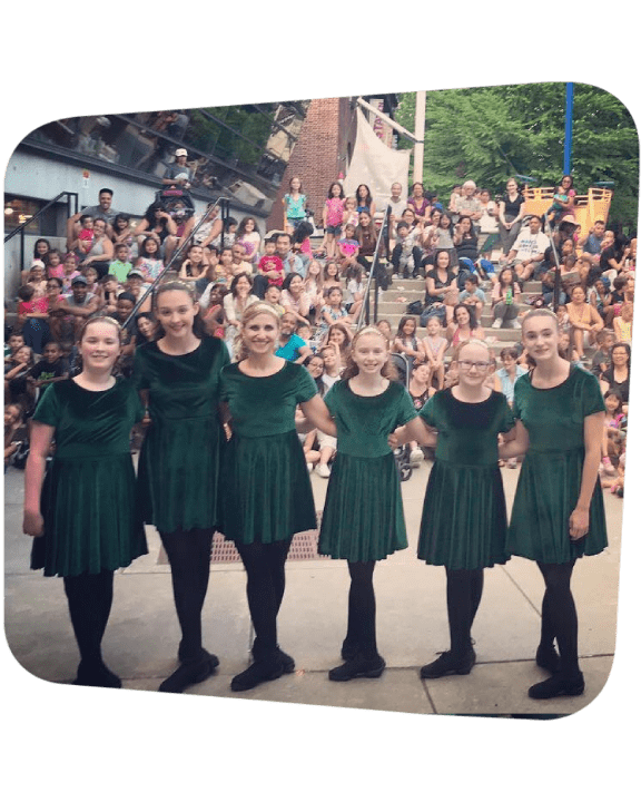 Dawn Daniels with the Irish Dance Troupe