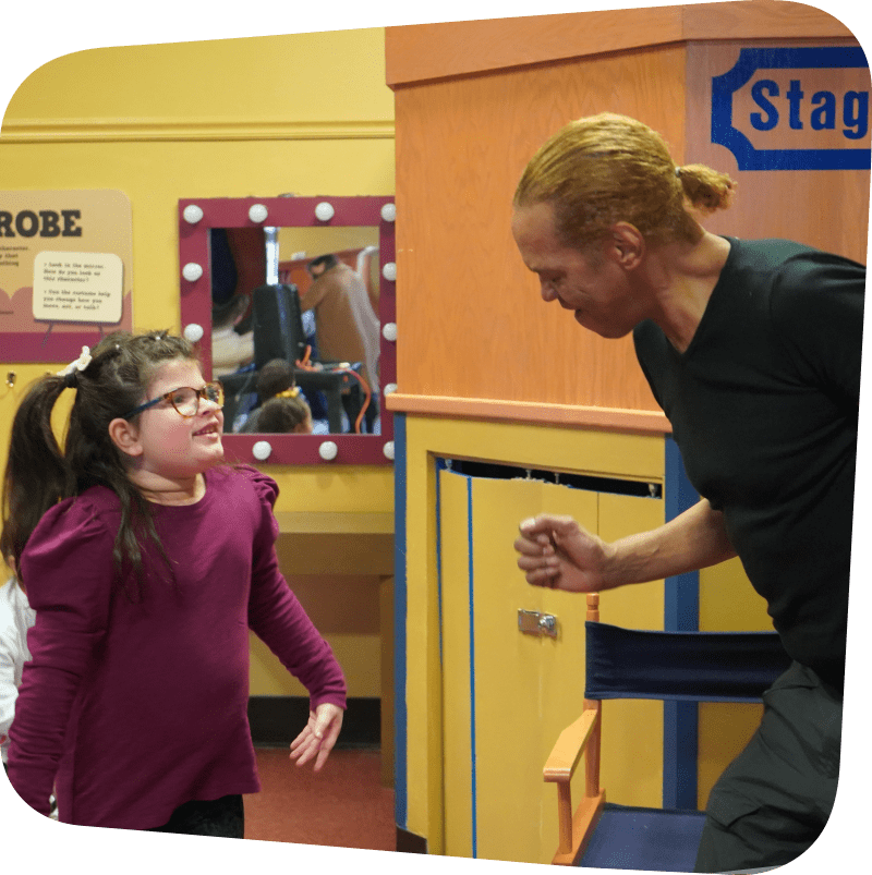 Walter featured dancing alongside child in a puffy purple shirt